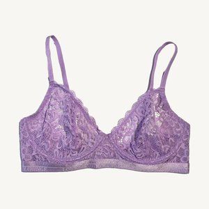 Lounge Lace Purple Balcony Bra Size 34D